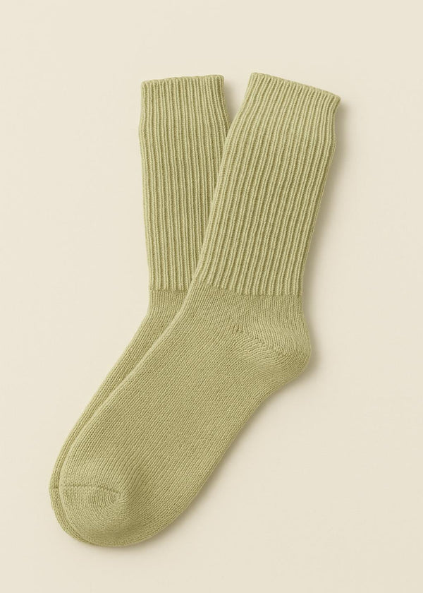 West of Ireland Cashmere Socks | Lime