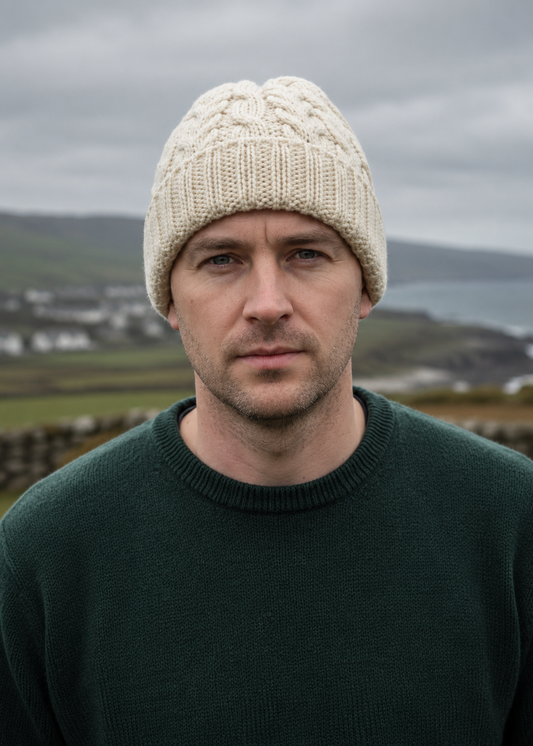 Aran Pure Wool Worsted Hat | Natural