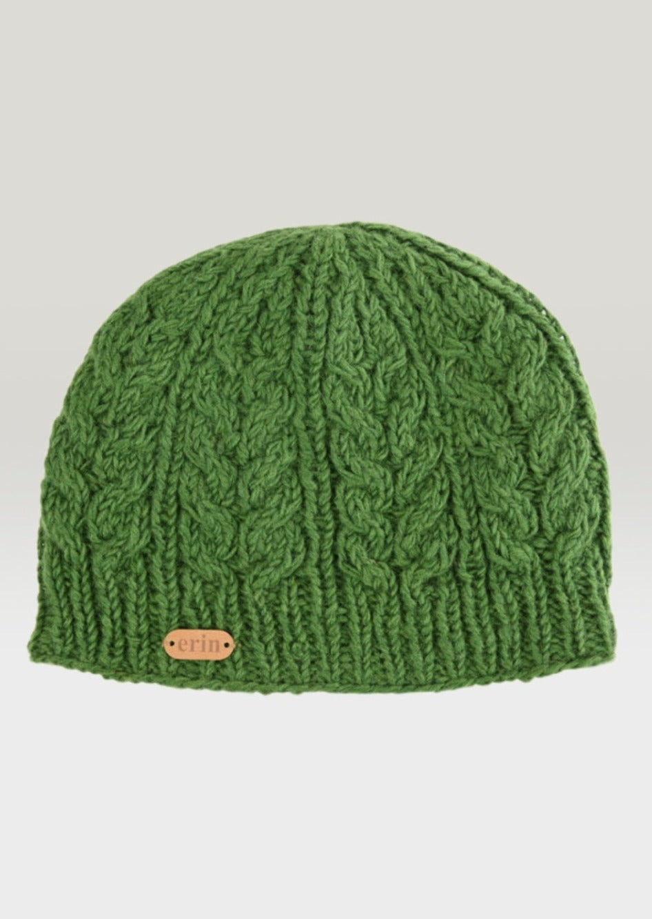 Aran Cable Pullon Hat | Green