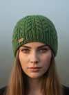 Erin Aran Cable Pullon Hat | Green