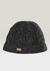 Aran Cable Turnup Hat Charcoal