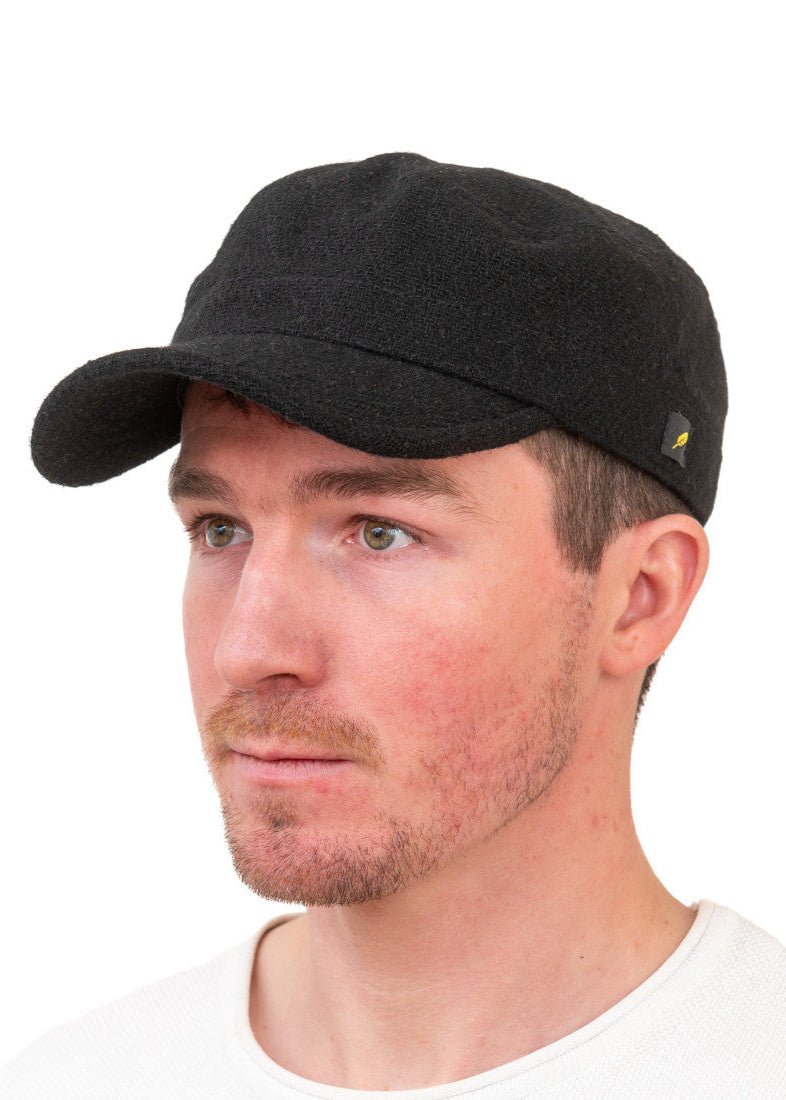 Donegal Tweed Cadet Cap | Black