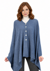 Cape with centre buttons, holding the edges
