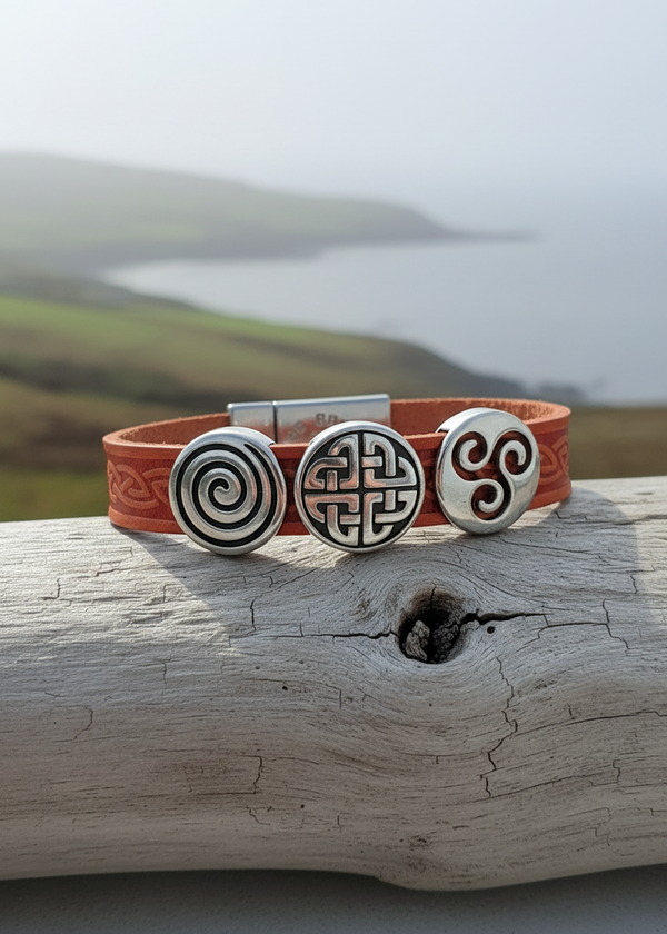 Celtic Leather Red Aoife Cuff Bracelet
