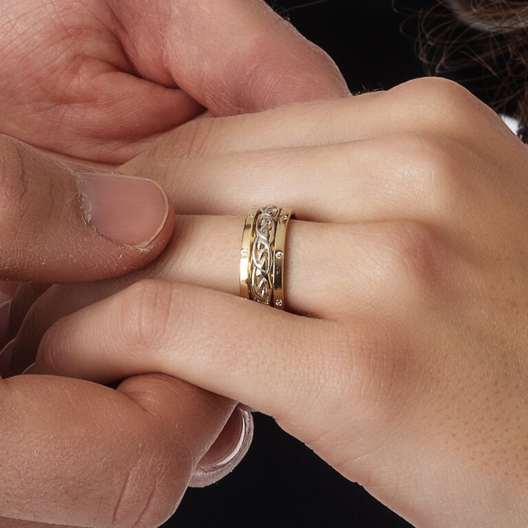 Ladies Celtic Design Diamond Wedding Ring