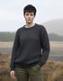 Aran Kildare Merino Wool Sweater | 100% Merino | Made in Ireland | Charcoal