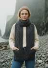 charcoal aran pocket scarf