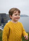 Children's Sunflower Aran Sweater - Detail View
