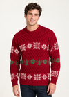 Unisex Aran Christmas Crew Neck Merino Wool Sweater