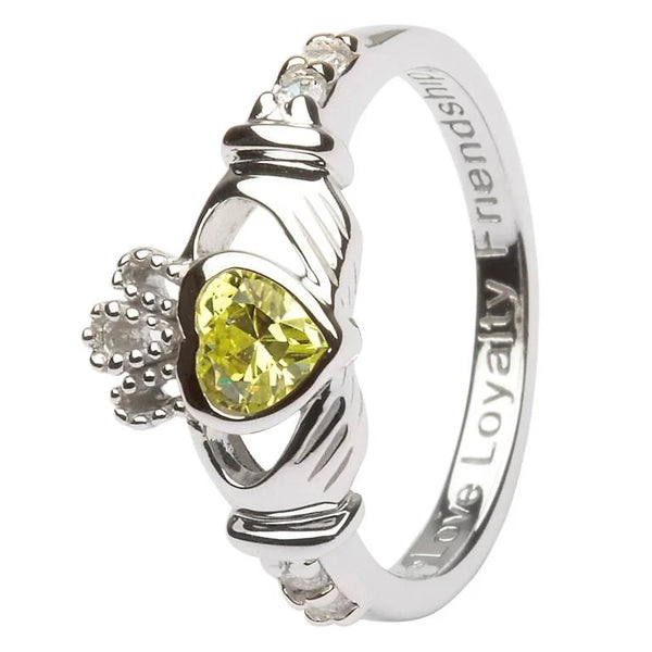 Claddagh Birthstone Ring – August