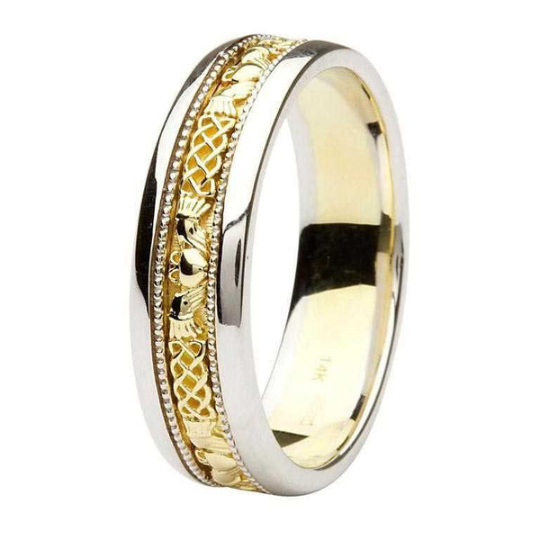 Gents Claddagh Celtic Design Gold Wedding Ring