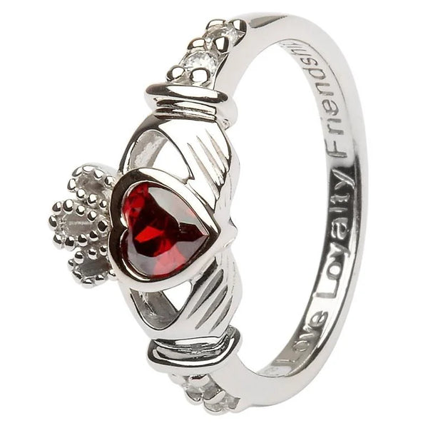 Claddagh Birthstone Ring – January