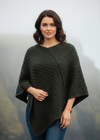 Close-up Aran Merino Wool V-Neck Poncho | Army Green