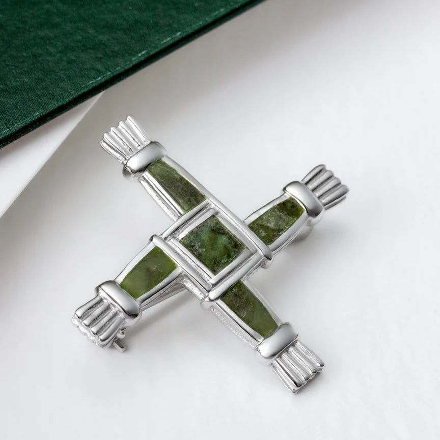 St Brigids Sterling Silver Connemara Marble Brooch