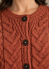 Copper cardigan knit and button detail