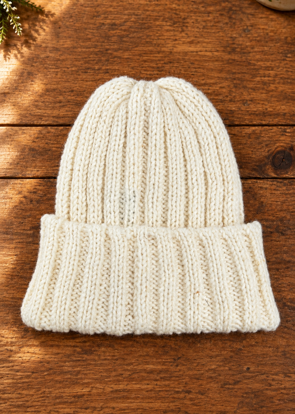 100% Donegal Wool Hill Walker beanie hat | Natural