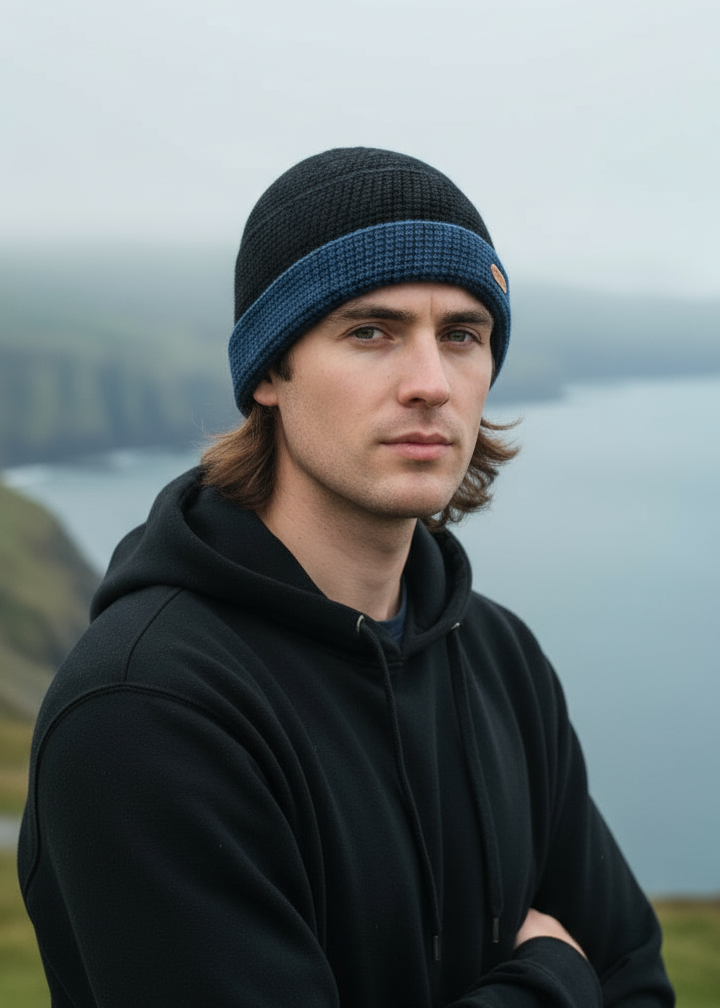 Erin Charcoal Rib Pullon Hat | Blue Navy