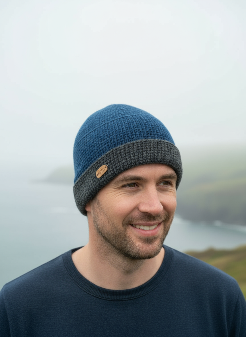 Erin Charcoal Rib Pullon Hat | Blue Charcoal