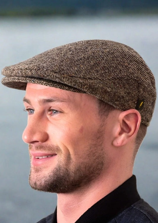 Donegal Tweed Brown Irish Cap - Hatman Of Ireland