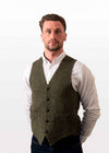 Donegal Tweed Green Waistcoat - Premium Irish Heritage - Hatman of Ireland