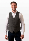Donegal Tweed Waistcoat - Rich Flecked Charcoal | Premium Irish Wool Vest