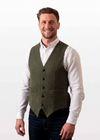 Donegal Tweed Waistcoat in Green - Premium Irish Wool Vest | Hatman of Ireland