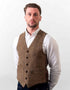 Donegal-Tweedweste, braun – Premium-Weste aus irischer Wolle | Hatman of Ireland