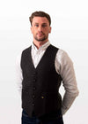 Donegal Tweed Black Waistcoat - Premium Irish Heritage Vest | Hatman of Ireland