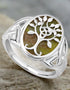 Silver Connemara Marble Tree Of Life Ring