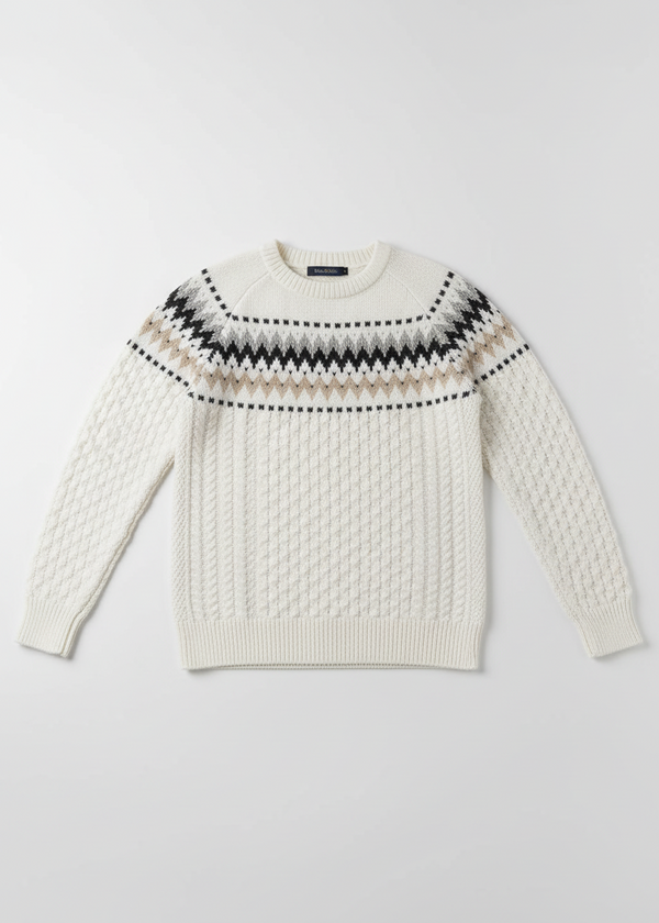 Fair Isle sweater flat lay