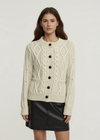 Ladies Aran Cardigan | Flecked Cream