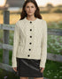Ladies Aran Cardigan | Flecked Cream