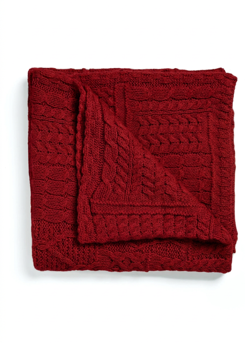 Folded blanket recoloured rich red