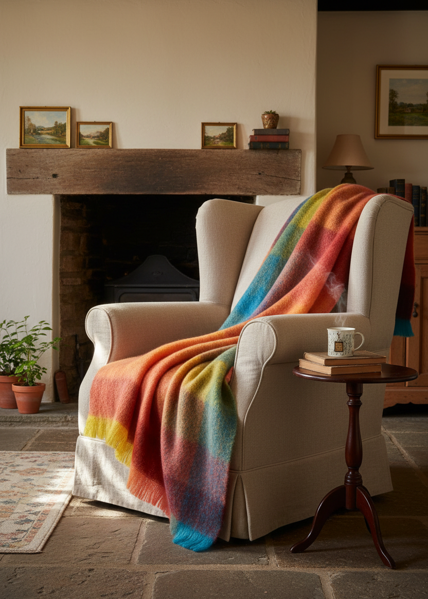 Foxford Cottage Mohair Throw - Luxury Irish Blanket 140x170cm