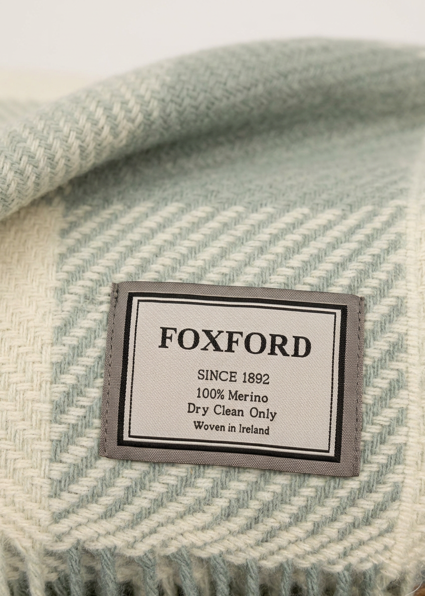 Foxford merino sewn-label close-up