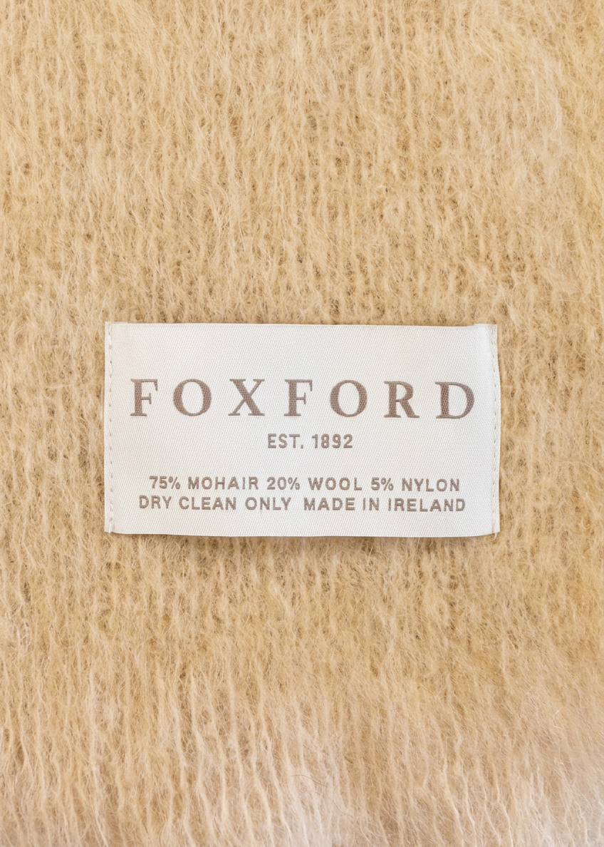 Foxford sewn-label close-up with swing tag removed