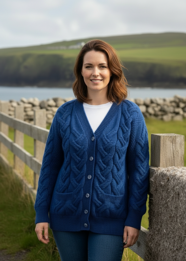 Front view cardigan lifestyle shot