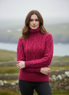 Fuchsia Aran Turtleneck Slim Fit - Image 2