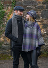 Mucros Poncho | Charcoal Lavender Stripe