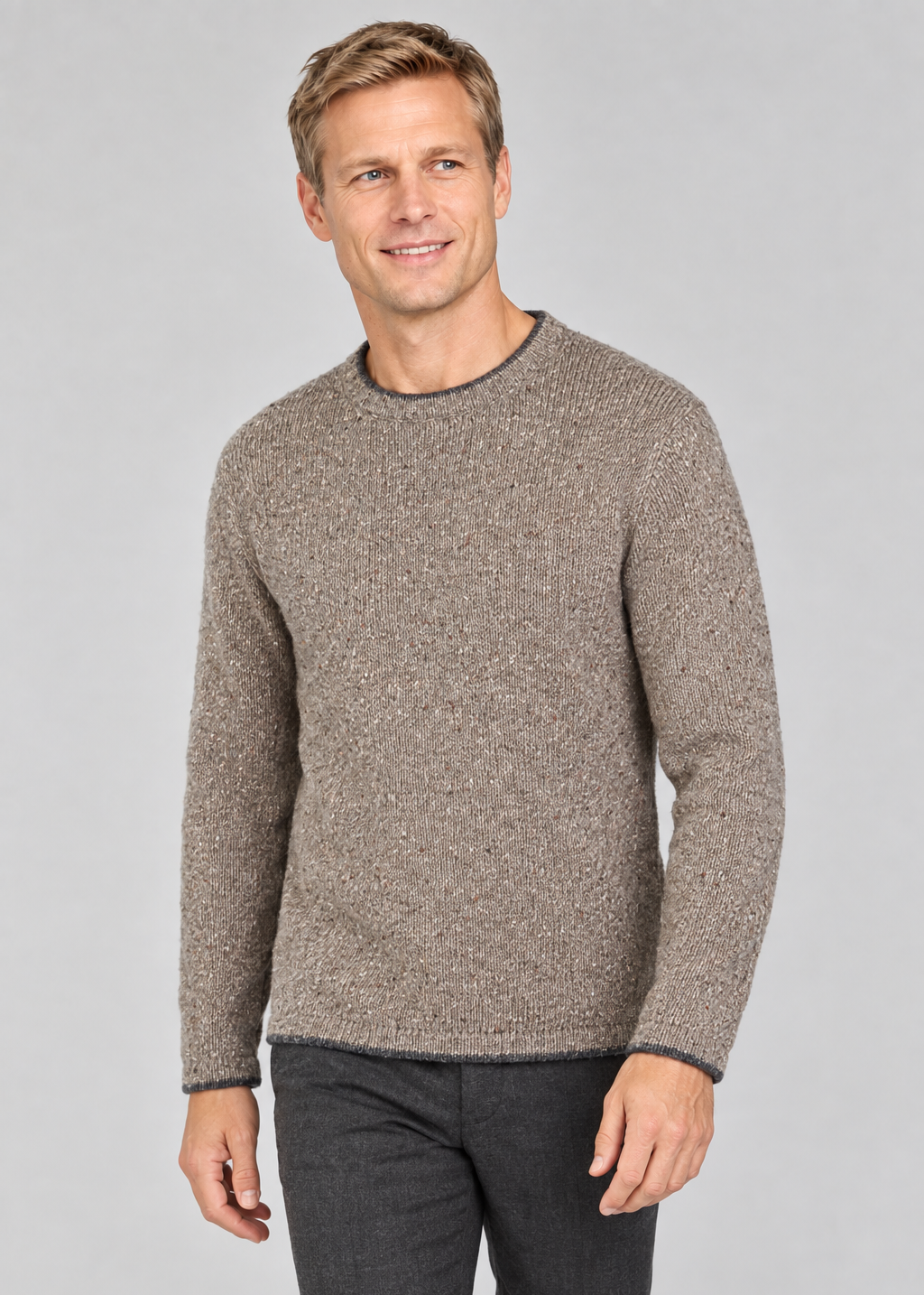 Roundstone Cashmere Blend Sweater - Rocky Ground | Irelandseye Knitwear