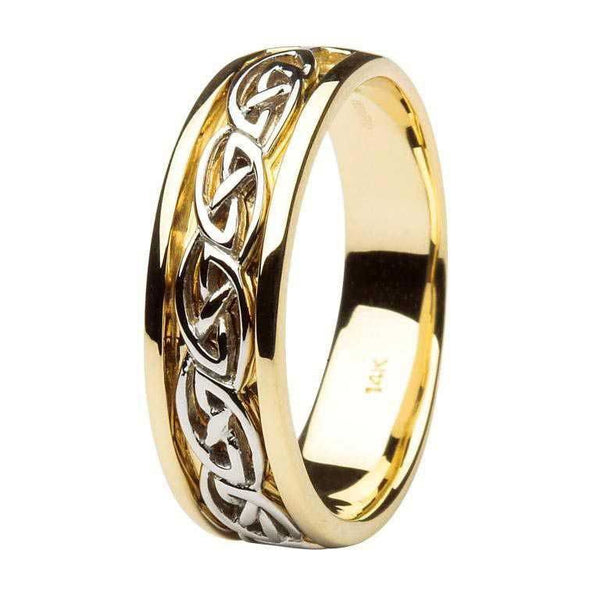 Gents Two Tone Wedding Ring Celtic Knot