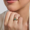 10k Gold Green Agate Claddagh Ring