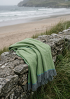 McNutt Green Herringbone Pure Wool Throw 200 × 150cm