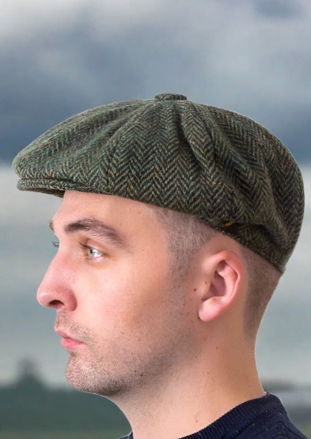Gatsby Donegal Tweed Green Flat Cap