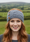 Women's Aran Button Headband | Ocean Grey