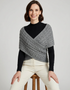 Ladies Merino Wool Cable Crossover Aran Button Wrap | Grey - Clearance