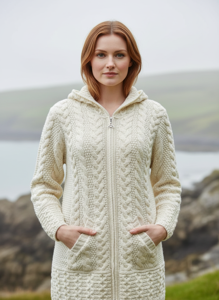 Natural Aran Cardigan New Model