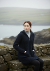 Aran Galway Cardigan With Celtic Knot Zipper | Navy