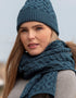 Aran Crafts Merino Wool Heart Cable Scarf - Teal