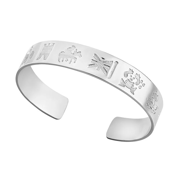 Silver History Of Ireland Flat Bangle